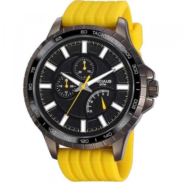 Relógio Seculus Masculino Amarelo 23676GPSVSI2 Analógico 5 Atm Cristal Mineral Tamanho Grande