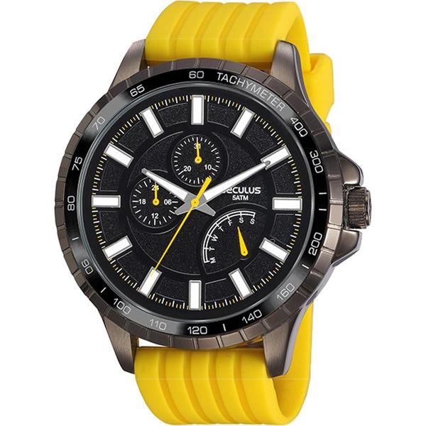 Relógio Seculus Masculino Amarelo 23676GPSVSI2 Analógico 5 Atm Cristal Mineral Tamanho Grande