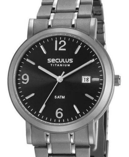 Relógio Seculus Masculino Clássico Titânio - 23637G0Svnt2