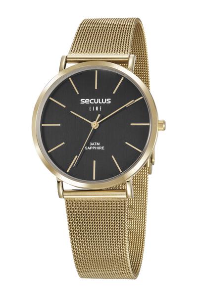 Relógio Seculus Masculino Dourado 35009GPSVDA2 Slin