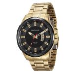 Relógio Seculus Masculino Dourado com Preto 23576gpsvha1