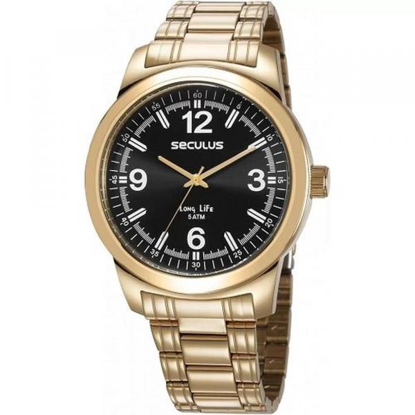 Relógio Seculus Masculino Long Life Casual Dourado 23639GPSVDA3