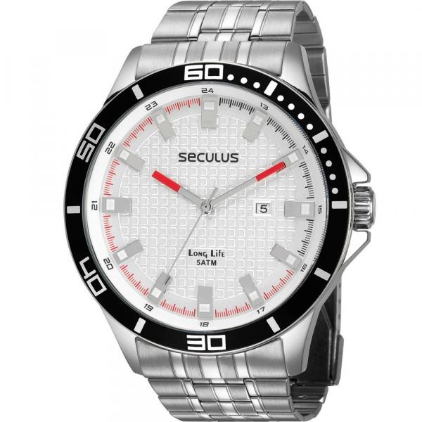 Relógio Seculus Masculino Prata Long Life 28998G0SVNA2 Analógico 5 Atm Cristal Mineral