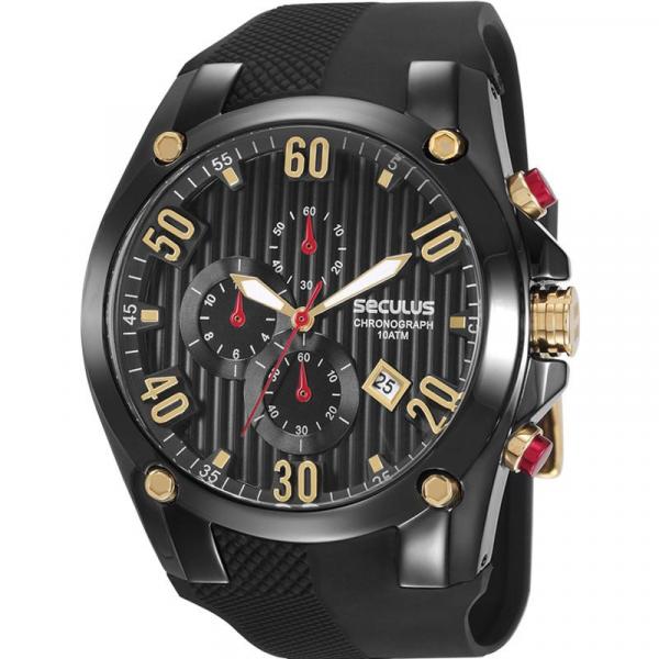 Relógio Seculus Masculino Preto Chronograph 28207GPSVPU3