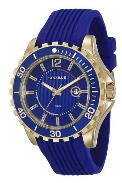 Relógio Seculus Masculino Pulseira Azul 20356gpsvdu2