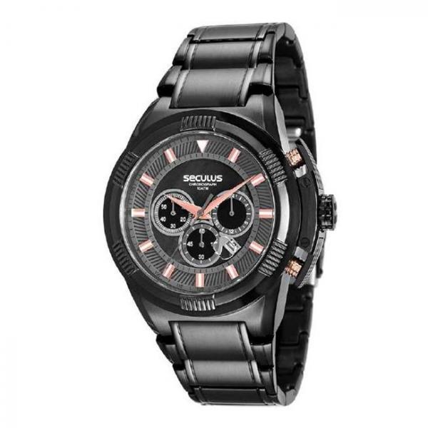 Relógio Seculus Masculino Ref: 20481gpsvpa1 Cronógrafo Black