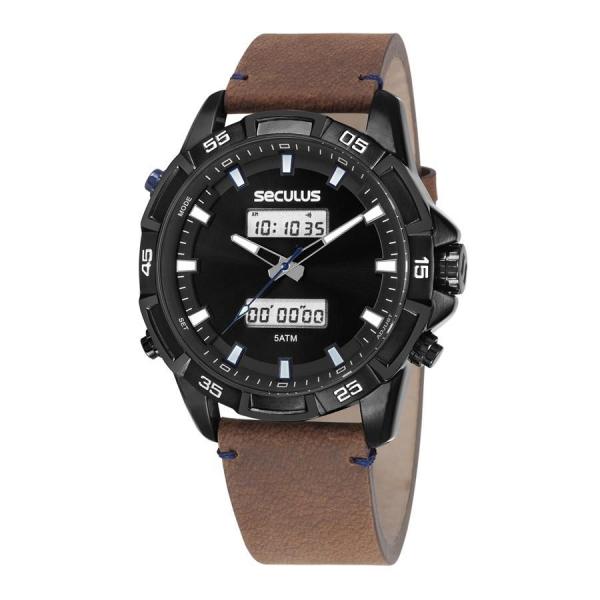 Relógio Seculus Masculino Ref: 20735gpsvpr1 Anadigi Black