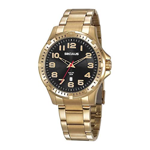 Relógio Seculus Masculino Ref: 20787gpsvda3 Esportivo Dourado