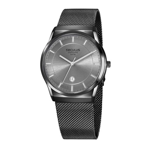 Relógio Seculus Masculino Ref: 23658Gpsvsa2 Mesh Black