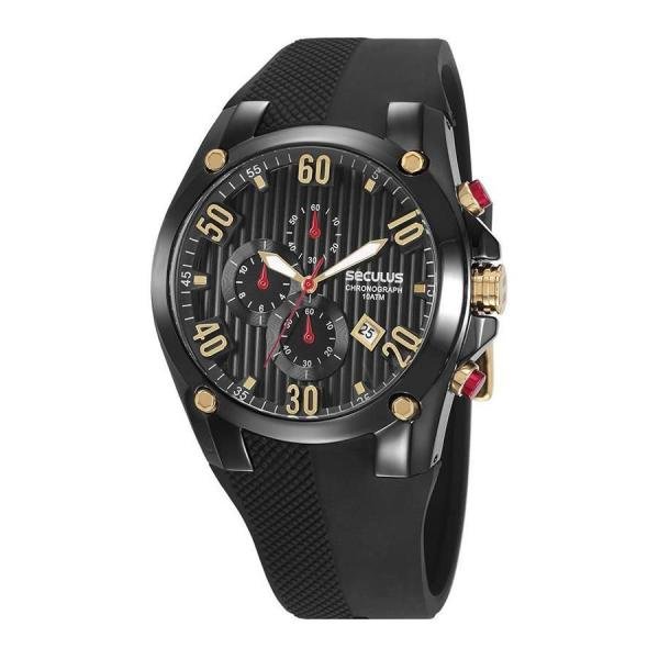 Relógio Seculus Masculino Ref: 28207gpsvpu3 Cronógrafo Black