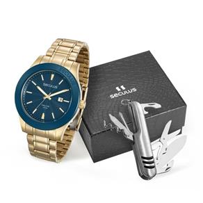 Relógio Seculus Masculino Ref: 28743gpsvda1 Dourado + Canivete