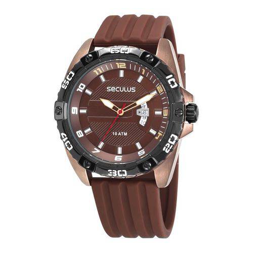 Relógio Seculus Masculino Ref: 28941gpsvmi1 Esportivo Chocolate