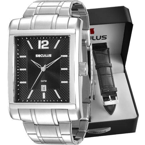 Relógio Seculus Masculino Troca Pulseira 23557g0skna1