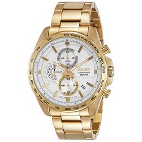 Relógio Seiko Masculino Dourado Cronógrafo Social Ssb286b1