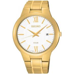 Relógio Seiko Solar Sne390B1 Dourado