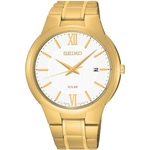 Relógio Seiko Solar Sne390B1 Dourado