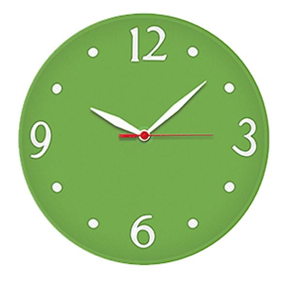Relógio Simples de Parede Plástico Verde - Romesa