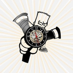 Relógio Simpsons Barth Desenhos Animados TV Nerd Vinil LP