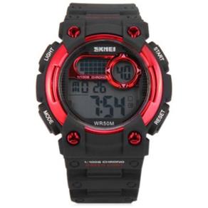 Relógio Skmei 1054 Led Esporte Digital 5atm Alarme Data Hora - Vermelho