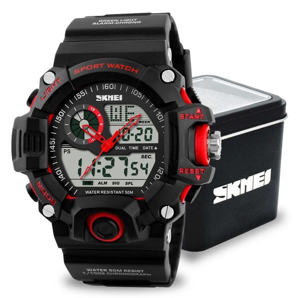 Relógio Skmei 1029 Vermelho Masculino Esportivo Digital Cronômetro