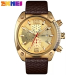 Relogio skmei 49mm conografo a prova d,agua caixa dourado