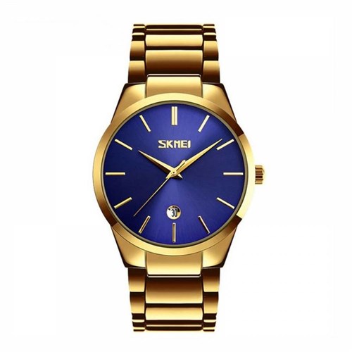 Relógio Skmei Analógico 9140 Dourado e Azul