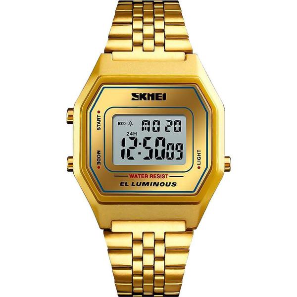 Relógio Skmei Feminino Dourado 11727 Digital 3 Atm Cristal Mineral Tamanho Pequeno