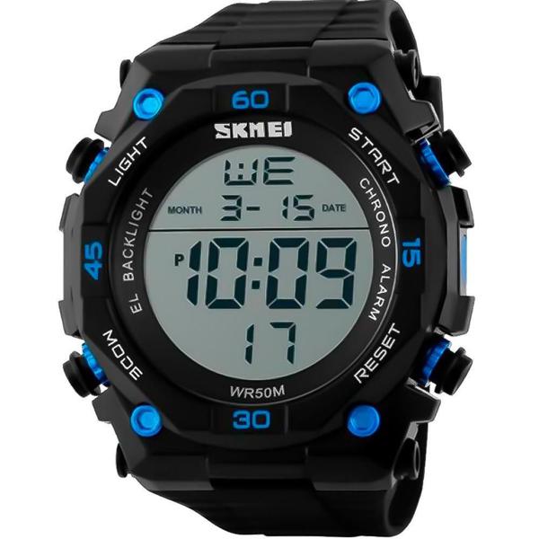 Relógio Skmei Masculino Preto 11332 Digital 5 Atm Acrílico Tamanho Grande