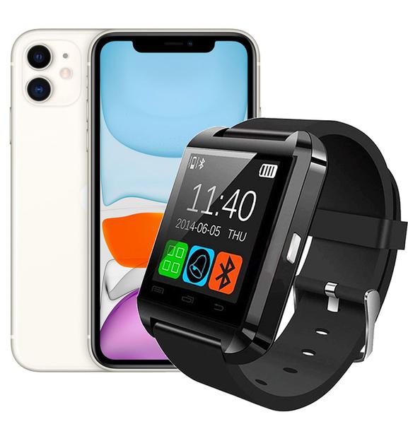 Relógio Smart Watch Bluetooth Preto U8 Android Samsung S9 S10 Note 10