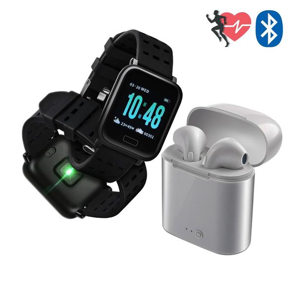Relógio Smartband A6 Monitor Cardíaco Fone Sem Fio Bluetootn I7s Branco - Morgadosp