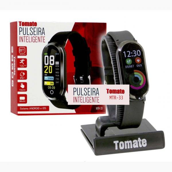 Relógio Smartband Pulseira Inteligente Bluetooth Monitor Cardíaco MTR-33 - Tomate
