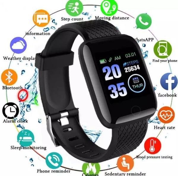 Relógio Smartband Smartwatch D13 Android, Notificações Bluetooth e Notificações Passo, Quilometragem, Consumo de Caloria - Import