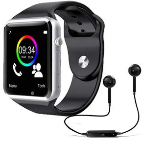 Relógio Smartwatch A1 Inteligente Gear Chip Celular Touch + Fone de Ouvido Bluetooth S6 (PRATA)