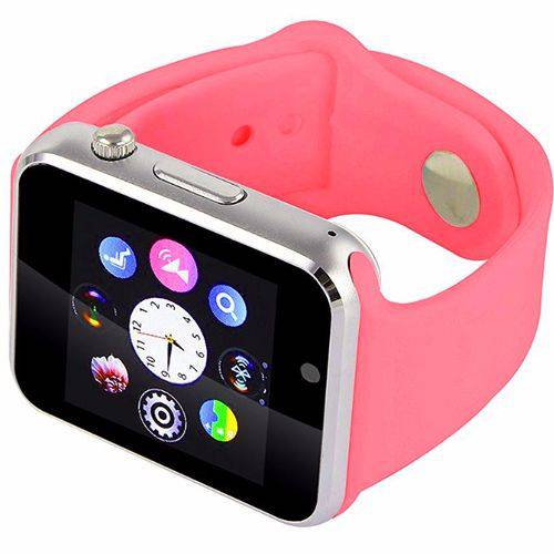 Relógio Smartwatch A1 Original Touch Bluetooth Gear Chip - Rosa