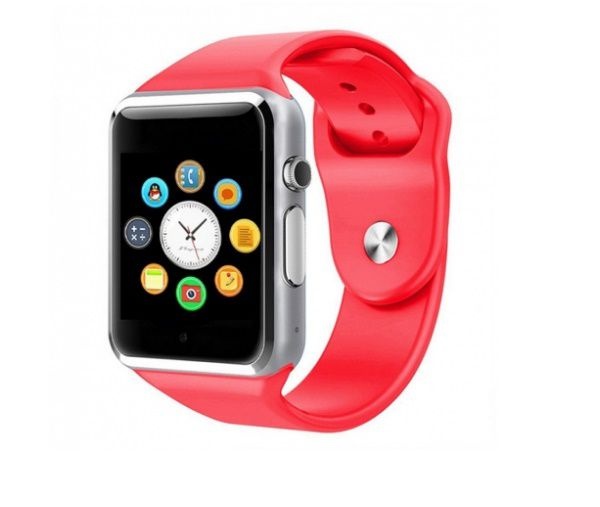 Relógio Smartwatch A1 Original Touch Bluetooth Gear Chip- Vermelho-prata