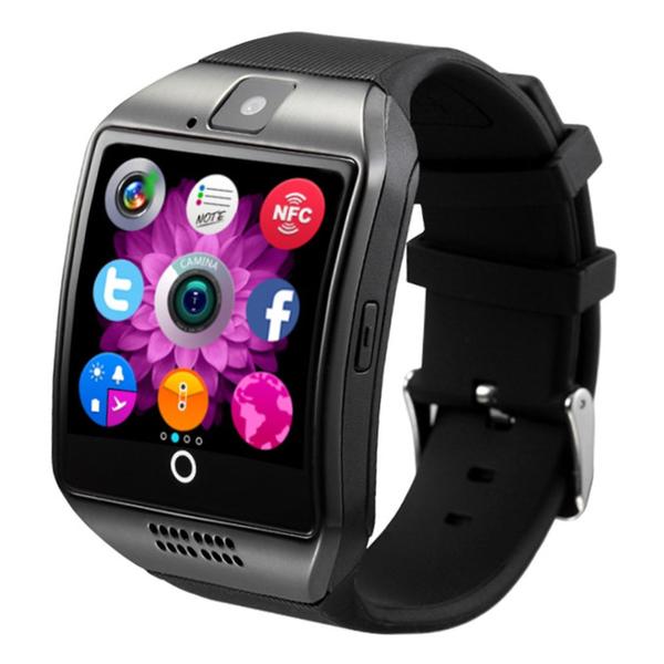 Relógio Smartwatch Bluetooth Q18 Desbloqueado Android Chip Touch Preto