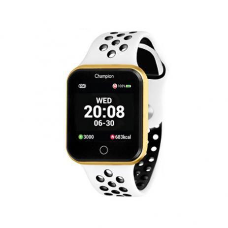 Relógio Smartwatch Champion Bluethooth 4.0 Branco C/ Dourado CH50006B