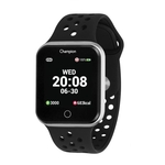 Relógio Smartwatch Champion Bluetooth 4.0 Prata Pulseira Preta CH50006T