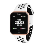 Relógio Smartwatch Champion Bluetooth 4.0 Rosé Pulseira Branca e Preta CH50006W