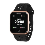 Relógio Smartwatch Champion Bluetooth 4.0 Rosé Pulseira Preta CH50006Z