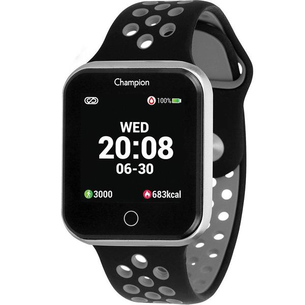 Relógio Smartwatch Champion CH50006C Preto com Cinza Digital Acrílico Tamanho Médio