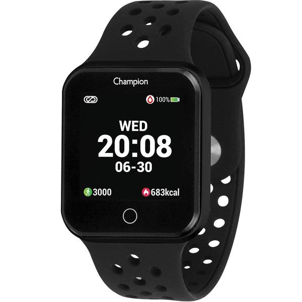 Relógio Smartwatch Champion CH50006P Preto Digital Acrílico Tamanho Médio