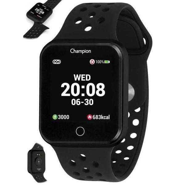 Relógio Smartwatch Champion Ref: Ch50006p Retangular Black