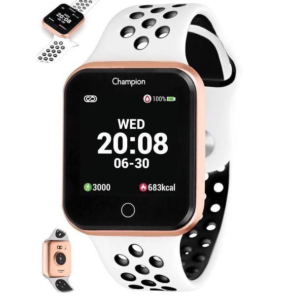 Relógio Smartwatch Champion Ref: Ch50006w Retangular Rosé