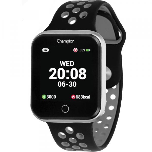 Relógio Smartwatch Champion Unissex Prata e Preto Ch50006c