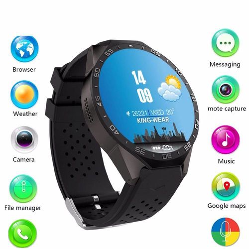 Relógio Smartwatch com WI-FI GPS e Bluetooth KW88 Android 5.1 3G Chip 4Gb