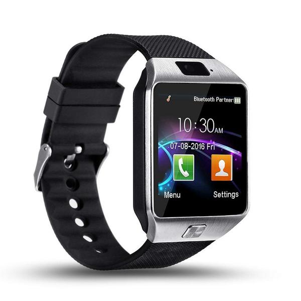 Relogio SmartWatch DZ09 Bluetooth Camera Celular Chip Cartao Musica Android e Ios - Prata - Dz Smart