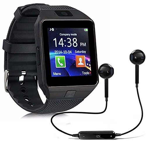 Relógio Smartwatch DZ09 Inteligente Gear Chip Celular Touch + Fone de Ouvido Bluetooth S6 (PRETO)