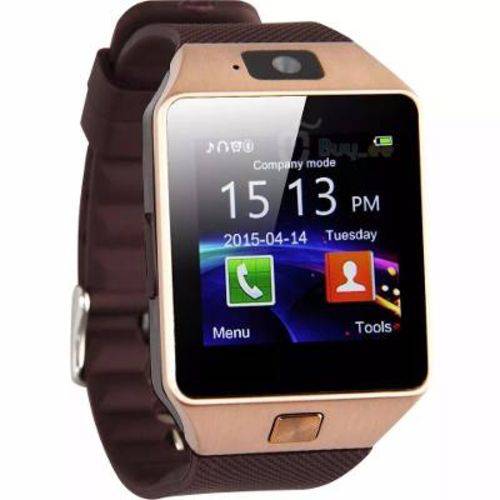 Relogio Smartwatch Dz09 Touch Bluetooth Dourado