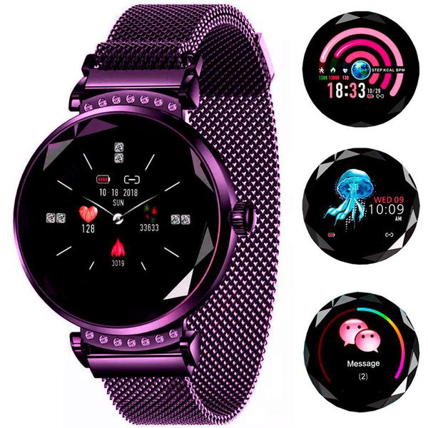Relógio Smartwatch Feminino Touch Screen Fashionable - Roxo